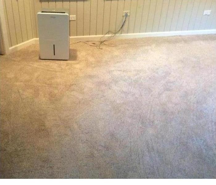 a room that has had the floors dried 
